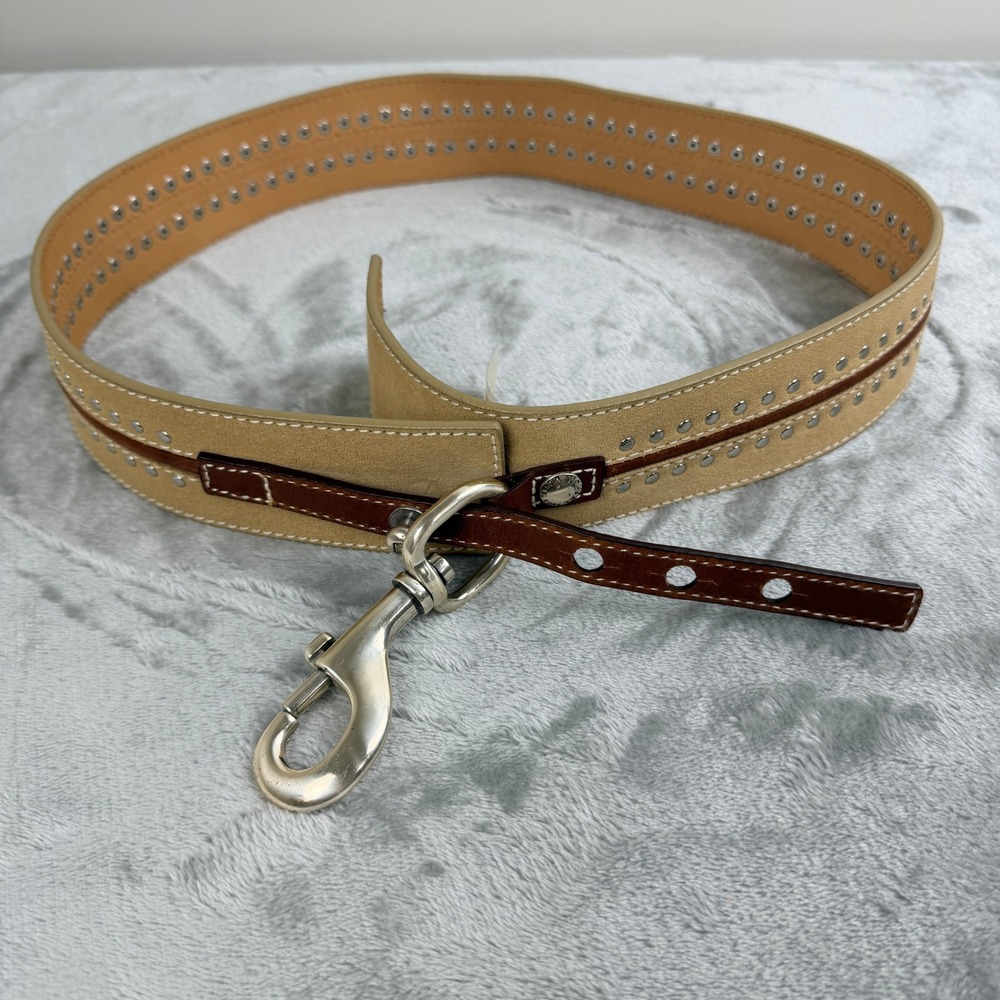 Michael Kors Tan Suede Studded Leather Belt Medium 553459